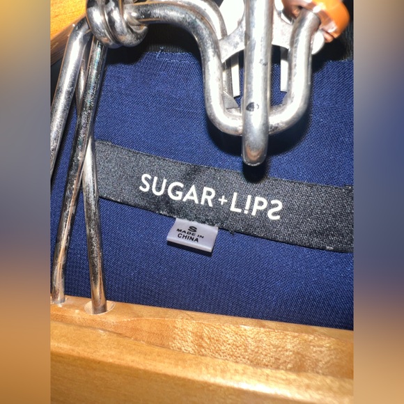 Sugar + Lips, Navy Blue Sleeveless Pom Pom Hem Size Small NWOT W/Defect* - Picture 9 of 12